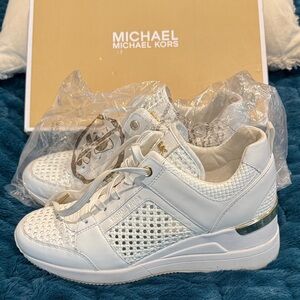 Michael Kors White and Silver Women's Sneakers
